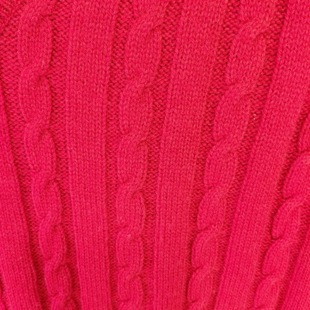 Vintage Jantzen Mens Red Cable Knit V-Neck Sweater Vest Made in USA Size M